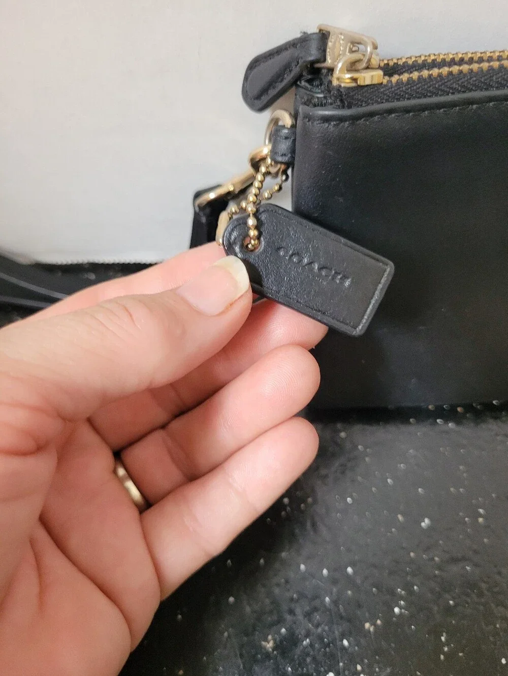 Coach black leather
